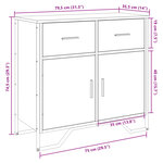 vidaXL Buffet chêne marron 79 5x35 5x74 5 cm bois d'ingénierie