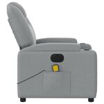 vidaXL Fauteuil de massage inclinable électrique gris clair tissu