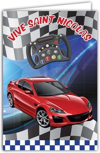 Carte vive saint nicolas bonne fête 6 décembre avec enveloppe blanche 12x17 5cm