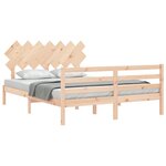 vidaXL Cadre de lit avec tête de lit 140x200 cm bois massif