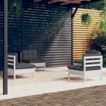 vidaXL Salon de jardin 4 Pièces avec coussins anthracite Bois de pin