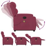vidaXL Fauteuil inclinable de massage électrique rouge bordeaux
