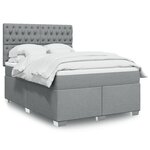 vidaXL Sommier à lattes de lit avec matelas Gris clair 160x200cm Tissu