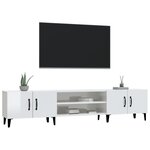 vidaXL Meuble TV blanc brillant 180x31 5x40 cm bois d'ingénierie