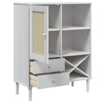 vidaXL Buffet SENJA aspect rotin blanc 90x40x112cm bois massif de pin