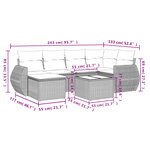 vidaXL Salon de jardin avec coussins 7 Pièces beige résine tressée