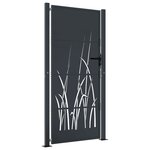 vidaXL Portail de jardin anthracite 105x205cm acier conception d'herbe