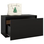 vidaXL Banc d'entrée 80x40x45 cm Noir Bois d'ingénierie