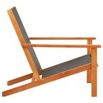 vidaXL Chaise de jardin Noir Bois d'eucalyptus solide et textilène