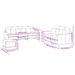 vidaXL Ensemble de canapés 3 Pièces avec coussins Rose Velours