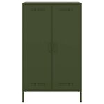 vidaXL Buffet haut vert olive 68x39x113 cm acier