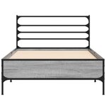 vidaXL Cadre de lit sonoma gris 75x190 cm bois d'ingénierie et métal