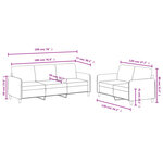 vidaXL Ensemble de canapés 2 Pièces crème velours