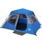 vidaXL Tente familiale 6 personnes bleu libération rapide imperméable