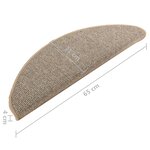 vidaXL Tapis de marches d'escalier 15 Pièces Gris et marron 65x21x4 cm