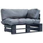 vidaXL Canapé de jardin palette avec coussins gris Pinède
