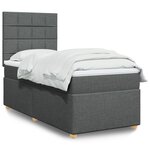 vidaXL Sommier à lattes de lit avec matelas Gris foncé 80x200 cm Tissu