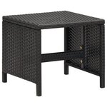 vidaXL Jeu de chaise et tabouret de jardin 4 Pièces Résine tressée Noir