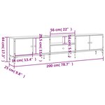 vidaXL Meuble TV à tiroir chêne sonoma 200x25x44 cm bois d'ingénierie