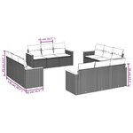 vidaXL Salon de jardin avec coussins 12 Pièces beige résine tressée