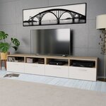 vidaXL Meubles TV 2 Pièces Bois d’ingénierie 95x35x36 cm Chêne et blanc