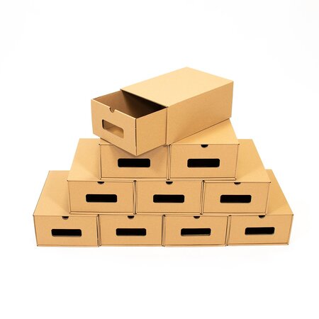 Lot de 10 boîtes à chaussures avec tiroir en carton