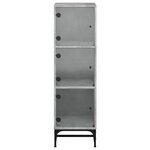 vidaXL Buffet avec portes en verre gris béton 35x37x120 cm