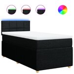 vidaXL Sommier à lattes de lit et matelas Noir 80x200 cm Tissu