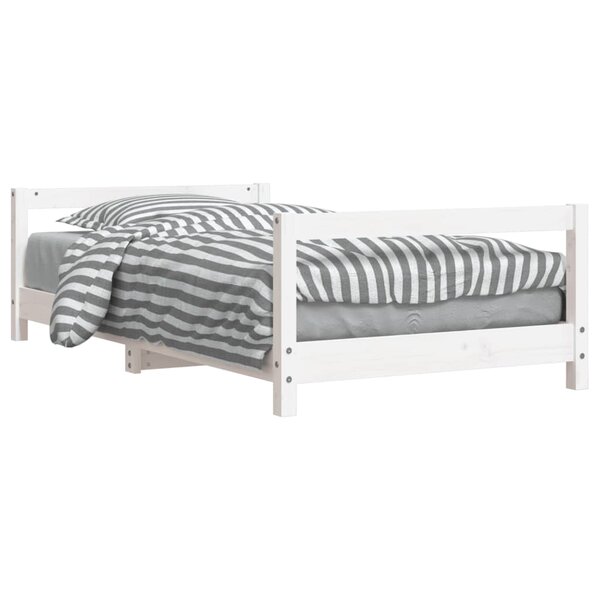 vidaXL Cadre de lit pour enfant blanc 80x160 cm bois de pin massif