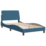 vidaXL Cadre de lit sans matelas bleu 100x200 cm velours