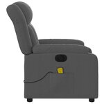 vidaXL Fauteuil inclinable de massage électrique gris foncé tissu