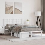 vidaXL Cadre de lit métal avec tête de lit blanc 120x200 cm