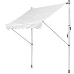 Store banne manuel rétractable 2L x 1 5l x 1 7-2 8H m inclinaison réglable installation rapide métal alu polyester blanc
