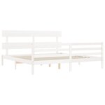 vidaXL Cadre de lit sans matelas blanc 200x200 cm bois massif
