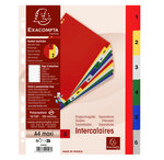 Intercalaires Imprimés Numériques Polypropylène 12/100e - 6 Positions - A4 Maxi - Assorties Vives - X 20 - Exacompta