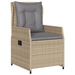 vidaXL Chaises inclinables de jardin lot de 2 beige résine tressée