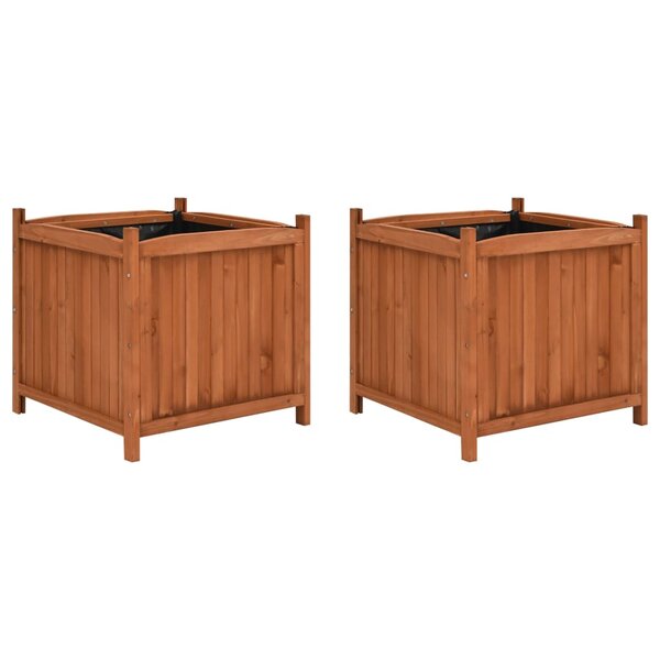 vidaXL Jardinières surélevées 2 Pièces 50x50x50 cm Bois de sapin