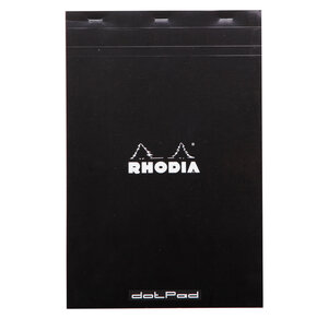 Bloc note dotPad BLACK N°18 21x29 7cm 80 Feuilles agrafées 80g matrice points 5mm RHODIA
