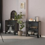 vidaXL Armoires de rangement 2 Pièces Gris 72x36x82 cm Métal et MDF