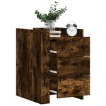 vidaXL Table de chevet chêne fumé 45x50x65 cm bois d'ingénierie