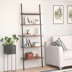 vidaXL Étagère inclinée à 5 niveaux Marron foncé et noir 64x34x185 5cm
