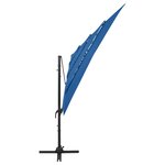 vidaXL Parasol de jardin à 4 niveaux avec mât en aluminium bleu azuré