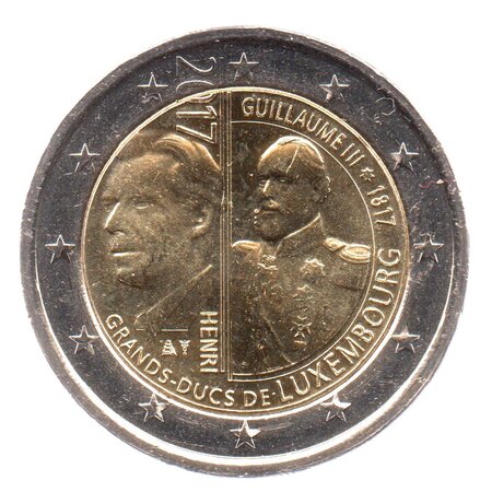 Pièce de monnaie 2 euro commémorative Luxembourg 2017 – Guillaume III