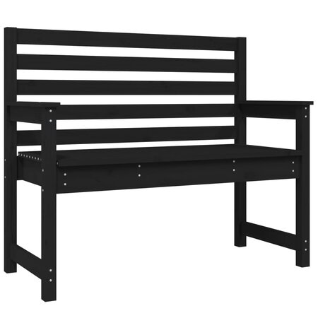 vidaXL Banc de jardin noir 109x48x91 5 cm bois massif de pin