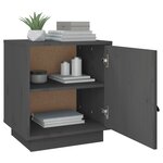 vidaXL Tables de chevet 2 Pièces Gris 40x34x45 cm Bois de pin massif