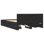 vidaXL Cadre de lit avec tête de lit noir 120x190 cm bois d'ingénierie