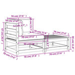 vidaXL Canapé d'angle de jardin avec coussins et repose-pieds