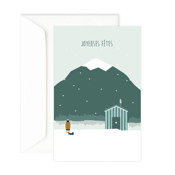 Carte joyeuses fêtes lac