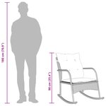 vidaXL Chaise à bascule de jardin avec coussins noir résine tressée