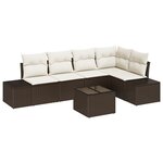 vidaXL Canapé de jardin 5 pièces avec coussins gris en rattan synthétique